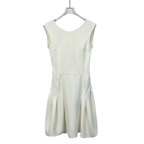 Miu Miu White Sleeveless Crewneck Backless Dress